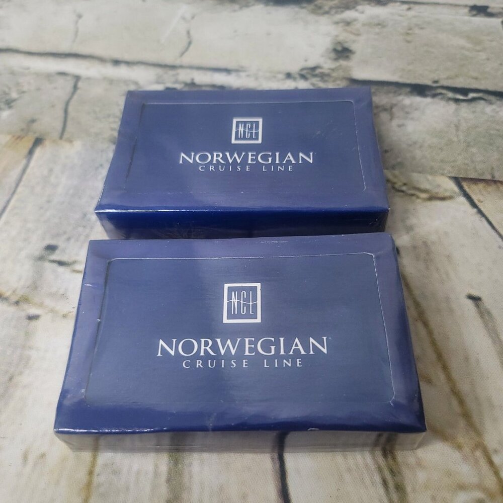 2 New Sealed Playing Cards Norwegian Cruise Line 3.5”X2.25”